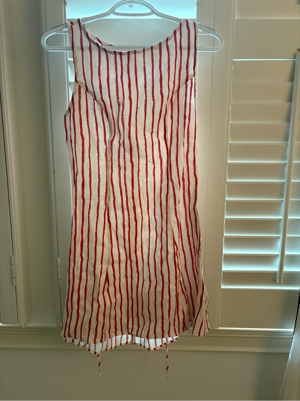 Verge Girl White Dress with Red Stripes